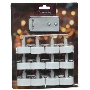 Lumineo LED waxinelichtjes - 12x stuks - wit product