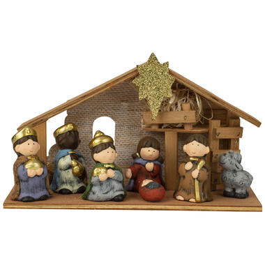 IKO kerststal - compleet met figuren en licht - 28 cm product