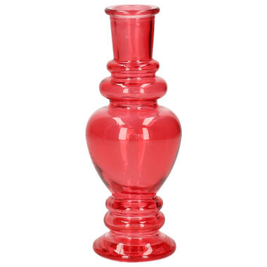 Ideas 4 Seasons Bloemenvaas Venice - glas - helder koraal rood - D5.7 x H15 cm product