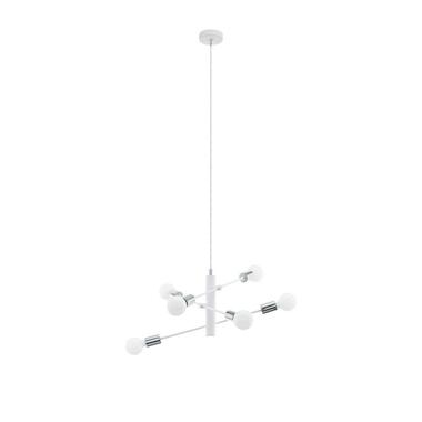 EGLO Gradoli hanglamp - Ø55cm - E27 - 6 lichts - Wit, Chroom product