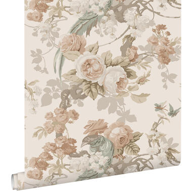 ESTAhome behang - bloemen en vogels - beige - 50 x 900 cm - 139807 product