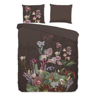 Good Morning Dekbedovertrek "bloemen" - Bruin - (240x200/220 cm) - Katoen product