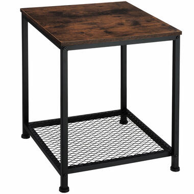 tectake Bijzettafel Derby 45,5x45,5x55,5cm, Industrieel Hout Donker, Rustiek product