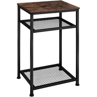 tectake Bijzettafel York 45,5x36x75,5cm, Industrieel Hout Donker, Rustiek product