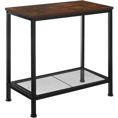 tectake Bijzettafel Filton 60x30,5x60,5cm, Industrieel Hout Donker, Rustiek product