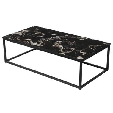 Rousseau Marmerlook Zwarte Salontafel Livorno - Metalen Frame - 35x120x60cm product