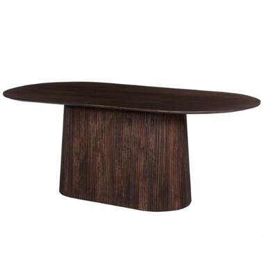 Rousseau Ovale donkerbruine tafel 'Miguel' - 200 cm - Massief mangohout - H76 x product