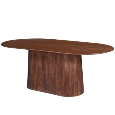 Rousseau Ovale lichtbruine tafel 'Miguel' - 200 cm - Massief mangohout - H76 x product