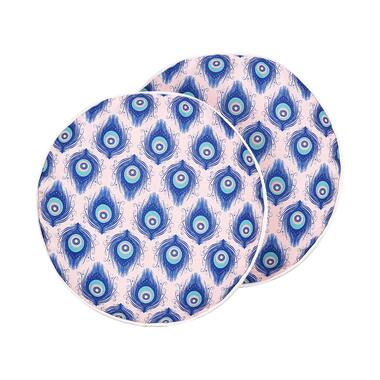 CERIANA - Tuinkussen set van 2 - Blauw/Roze - ⌀ 40 cm - Polyester product