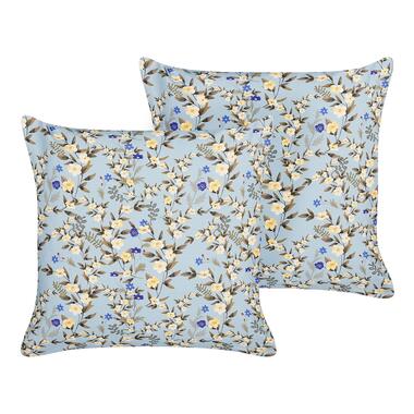 VALLORIA - Buitenkussen set van 2 - Blauw - 45 x 45 cm - Polyester product