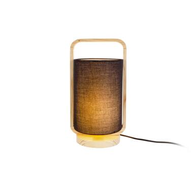 Tafellamp Snap - Hout met Zwarte Schaduw - Ø15,5x21,5cm product