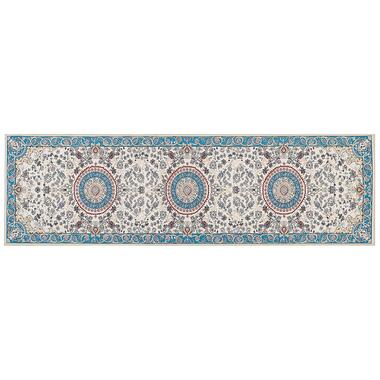 GORDES - Loper tapijt - Beige/Blauw - 60 x 200 cm - Polyester product