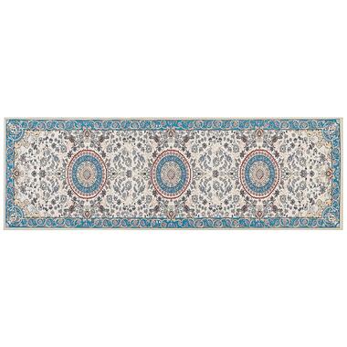 GORDES - Loper tapijt - Beige/Blauw - 80 x 240 cm - Polyester product