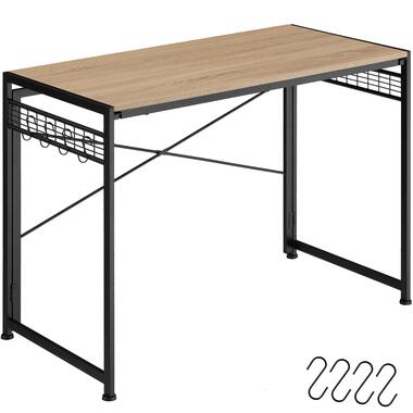 tectake® Inklapbaar Bureau - 102 x 51 cm - Industrieel Design - Lichtbruin product