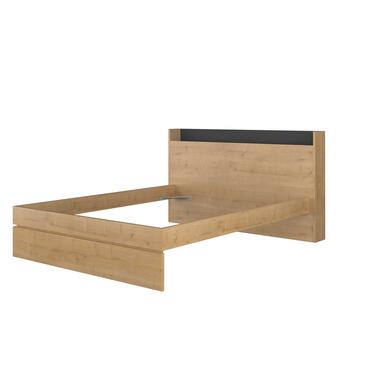 Trasman Tweepersoonsbed Sanna 160x200 - lichte eikdecor/ zwart product