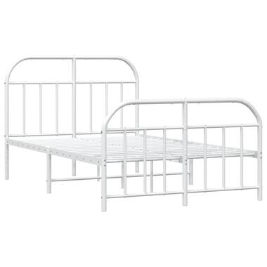 vidaXL Bedframe met hoofd- en voeteneinde metaal wit 120x200 cm product