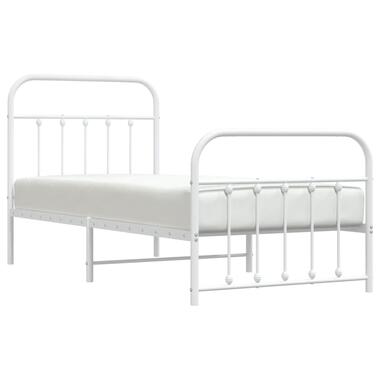 vidaXL Bedframe met hoofd- en voeteneinde metaal wit 90x190 cm product