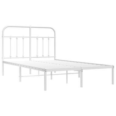 vidaXL Bedframe met hoofdbord metaal wit 120x200 cm product