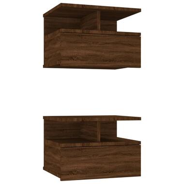 vidaXL Nachtkastjes 2 st zwevend 40x31x27 cm bewerkt hout bruin eiken product