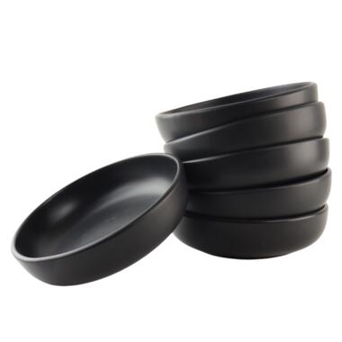 OTIX Diepe borden Soepborden Set van 6 stuks 19cm Zwart Keramiek WILLOW product