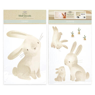 Little Dutch - Luxe Muurstickers - Baby Bunny - Bruin/Wit - 30x52cm product