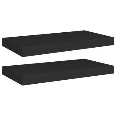 vidaXL - Wandschap - Zwart - MDF - 50 x 23 x 3.8 cm - 2 stuks product