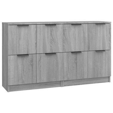 vidaXL Dressoirs 2 st 60x30x70 cm bewerkt hout grijs sonoma eiken product