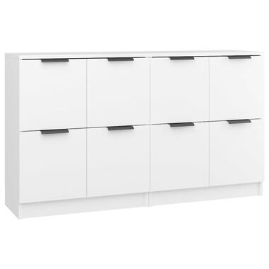 vidaXL Dressoirs 2 st 60x30x70 cm bewerkt hout wit product