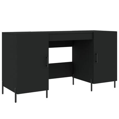 vidaXL Bureau 140x50x75 cm bewerkt hout zwart product