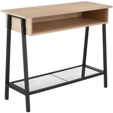 tectake - Sidetable consoletafel Tralee - 100x35x80,5cm - lichtbruin - 404721 product