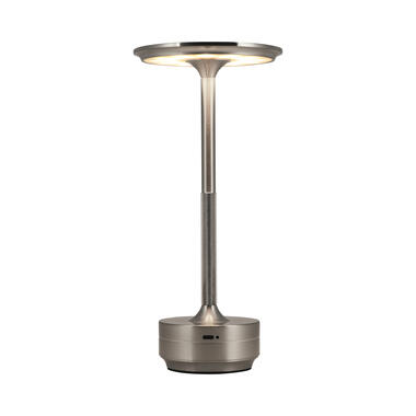 Goliving Tafellamp Op Accu - Oplaadbaar en Dimbaar - Hoogte 27 cm - Zilver product