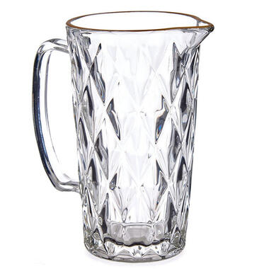 Vivalto Schenkkan/karaf - glas - diamant-style - 1 liter - 20 x 12 cm product