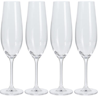 Atmosfera Champagne/proseccoglazen - 4x - transparant - glas - 260 ml product