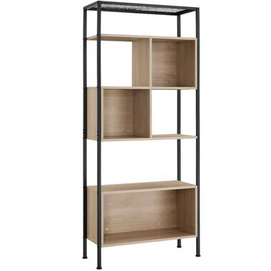 tectake® Wandrek met 5 Niveaus - 75 x 31 cm - Boekenkast - Lichtbruin product