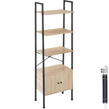 tectake Wandrek Brentwood 57,5x34x173cm, Industrieel Licht Hout, Eiken Sonoma product