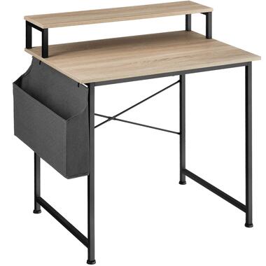 TecTake® Bureau met Opbergtas en Monitorstandaard - 80 cm - Lichtbruin product