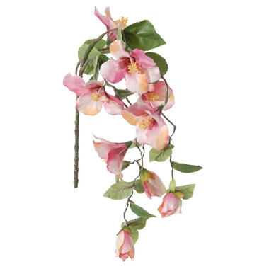 Louis Maes kunstbloemen - Hibiscus - roze - hangende tak 165 cm product