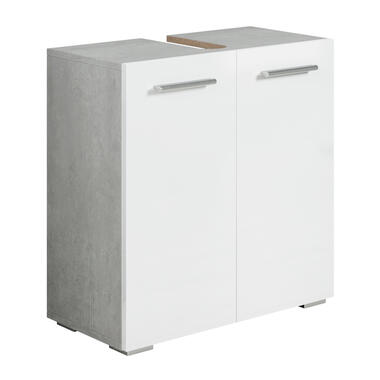 Badplaats Wastafel Onderkast Jupiter 60 x 30 x 60 cm - Beton grijs met wit - product