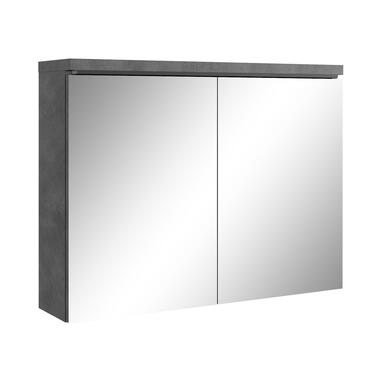 Badplaats Badkamerkast Paso 80 x 20 x 60 cm - Donker grijs - Spiegelkast product