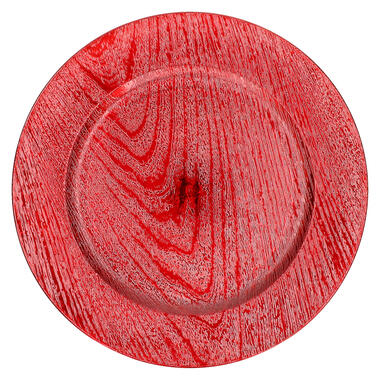 Kaarsen onderbord - rood - kunststof - 33 cm product