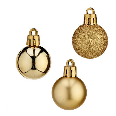 Arte r Kerstballen - 20ST - mini - goud - kunststof - 3 cm product