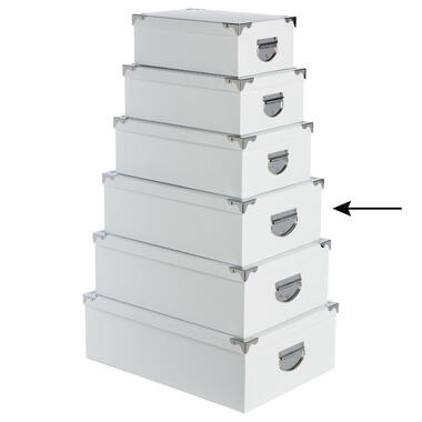 5Five Opbergdoos/box - wit - L40 x B26.5 x H14 cm - Karton product