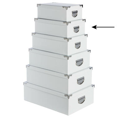 5Five Opbergdoos/box - wit - L32 x B21.5 x H12 cm - Karton product