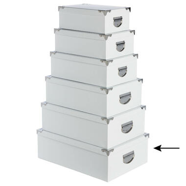 5Five Opbergdoos/box - wit - L48 x B33.5 x H16 cm - Karton product