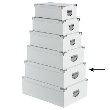 5Five Opbergdoos/box - wit - L44 x B31 x H15 cm - Karton product