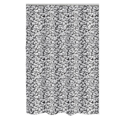 MSV Douchegordijn met ringen - grijs - Polyester - 180 x 200 cm product
