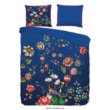 Happiness Dekbedovertrek "bloemen" - Blauw - (240x200/220 cm) - Katoen Perkal product