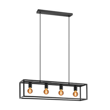 EGLO Eldrick Hanglamp - 4xE27 - 85 cm - industrieel - Staal - Zwart product