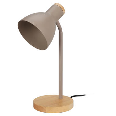Home & Styling Tafellamp/bureaulampje Design Light - hout/metaal - beige - H product