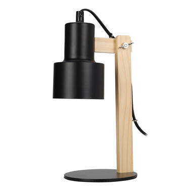 Home & Styling Tafellamp/bureaulampje Design Light - hout/metaal - zwart - H32 c product